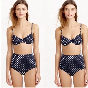 NWT 32b J. Crew Polka Dot Underwire Bikini Top